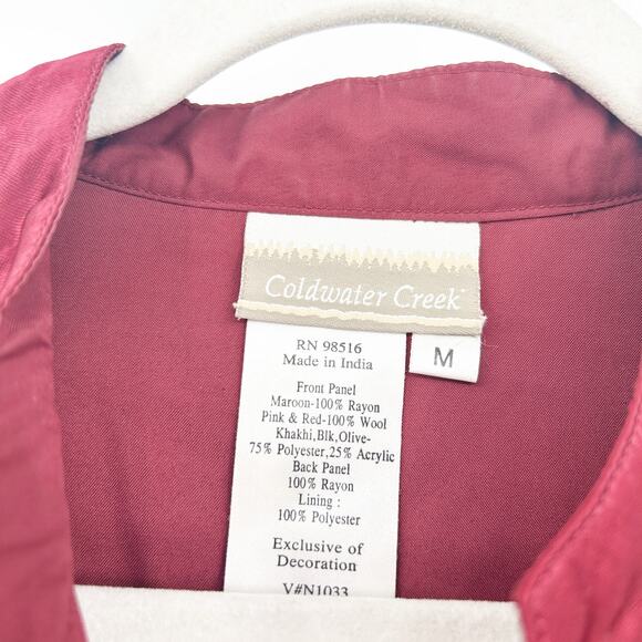 Cold Water Creek Womens Vintage Artsy Wool Blend Patchwork Paisley Floral Vest M - Picture 2 of 6